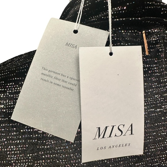 MISA LOS ANGELES Stormi Dress Black Multi Color Sparkle Women Size 2 NWT $298 - Picture 6 of 10